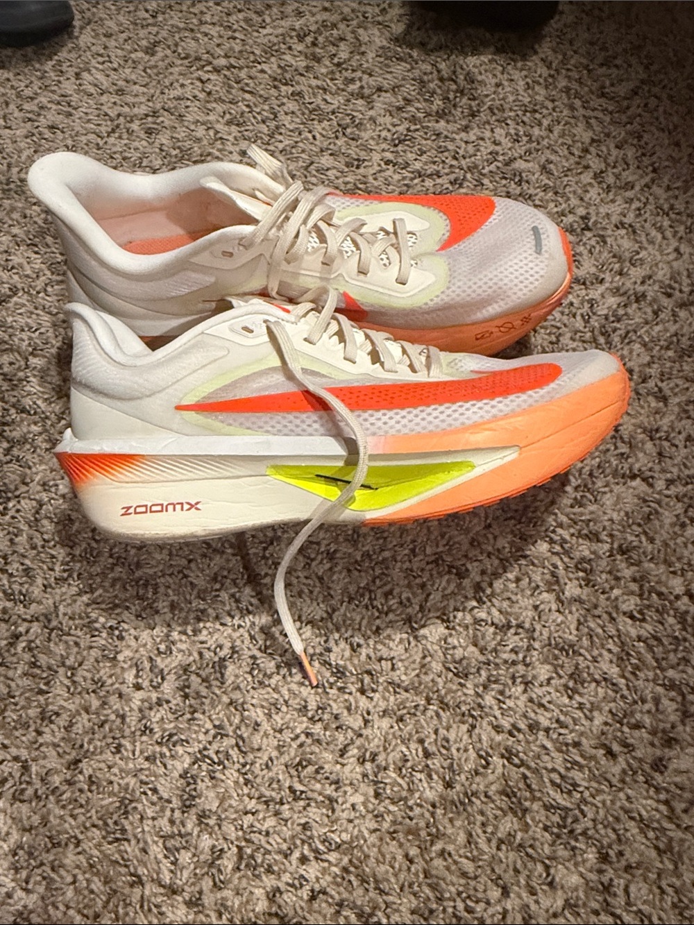 Nike Women's Running Shoes in White and Bright Orange - Picture 2 of 5